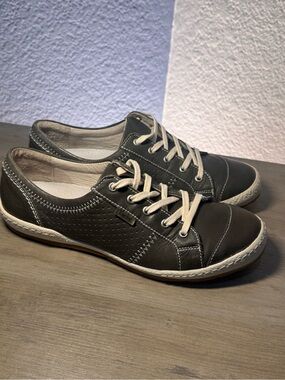 Josef Seibel Leather Comfort Sneakers Gray EU 38 US 7.5 Lace Up